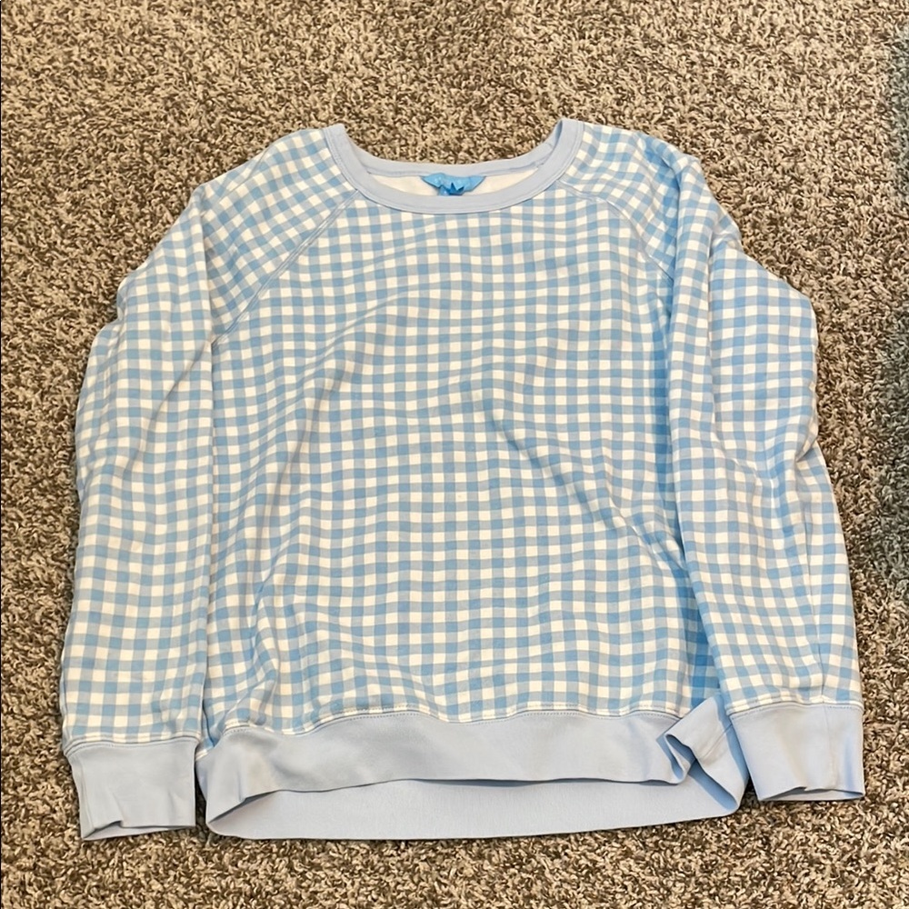 Blue Gingham Sweatshirt